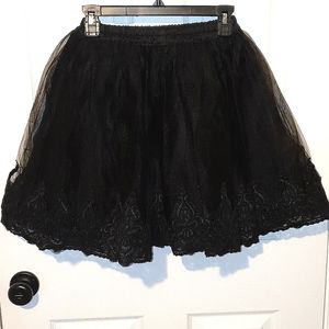 Black Tulle Mini Skirt